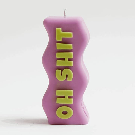 Oh Shit Candle - Purple & Green