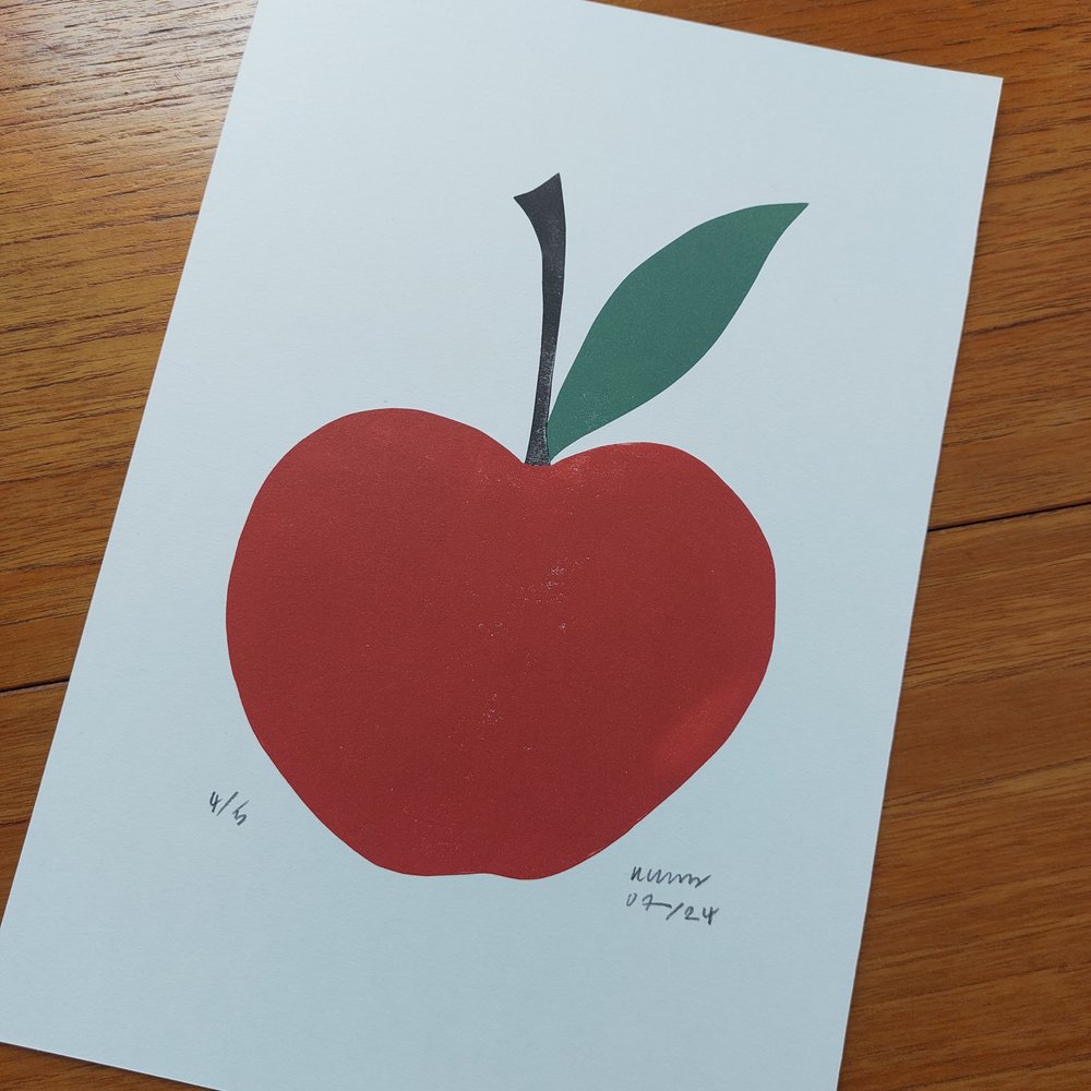 Apple Linocut