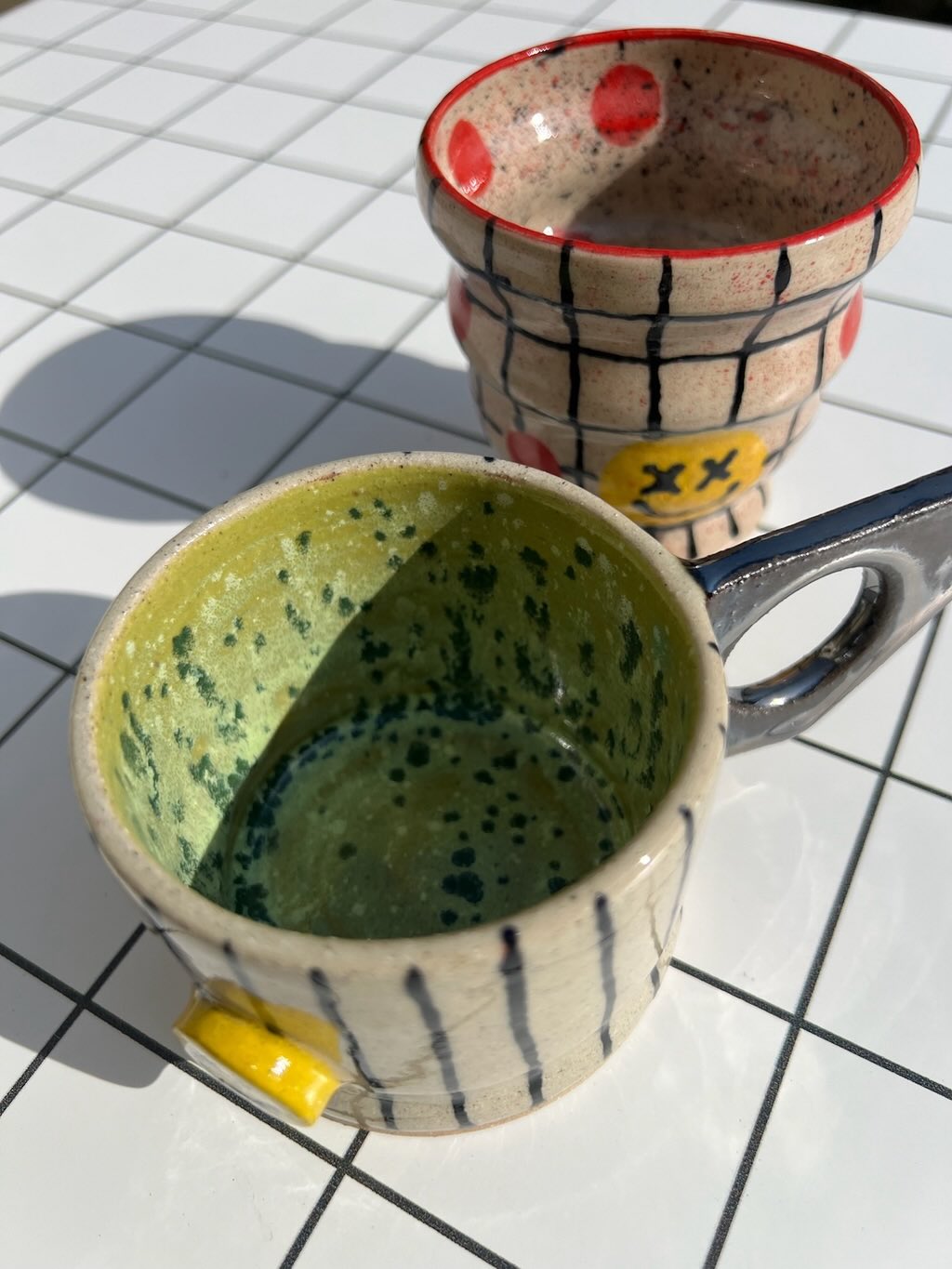 Polka Dot Graph Smile Wine Cup
