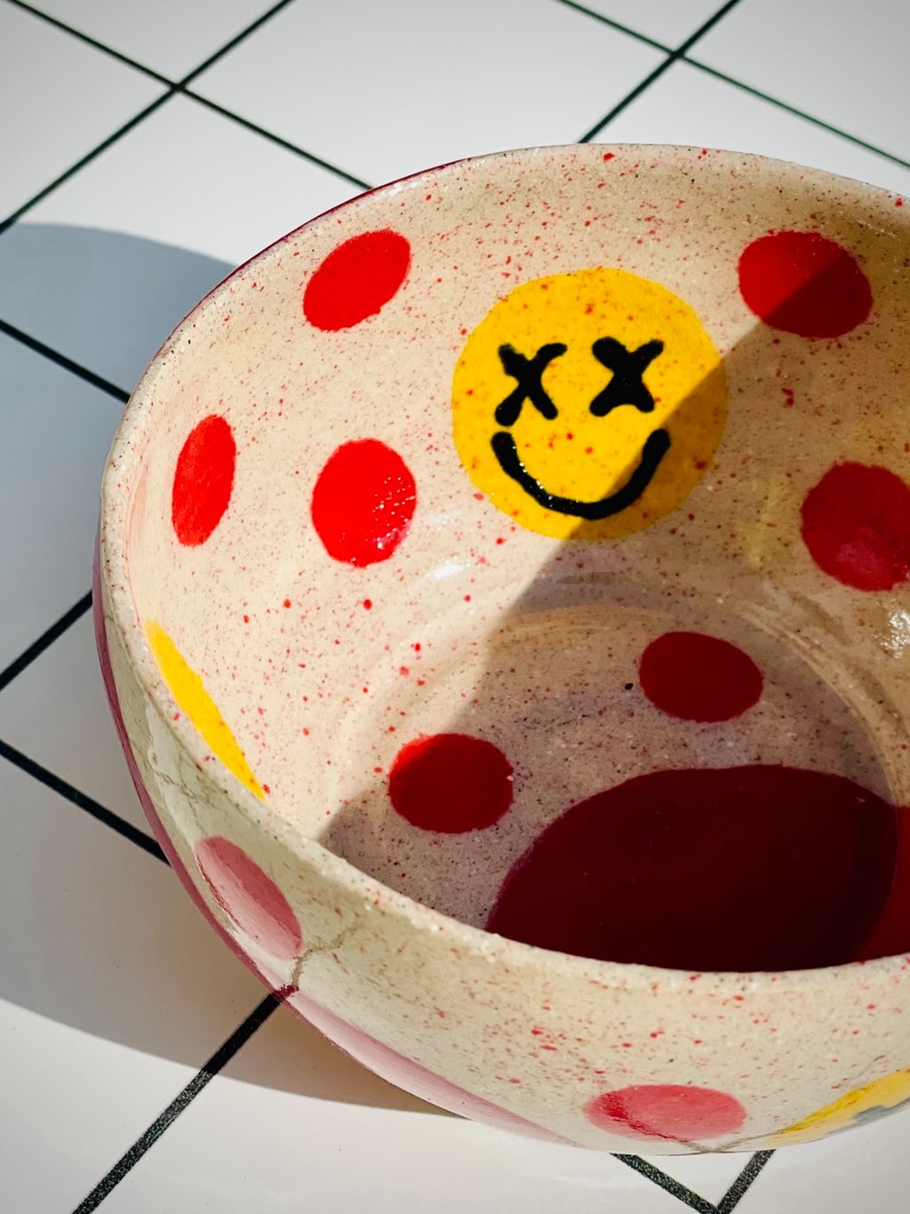 Polka Dot Smiles Cup Cheese Handle