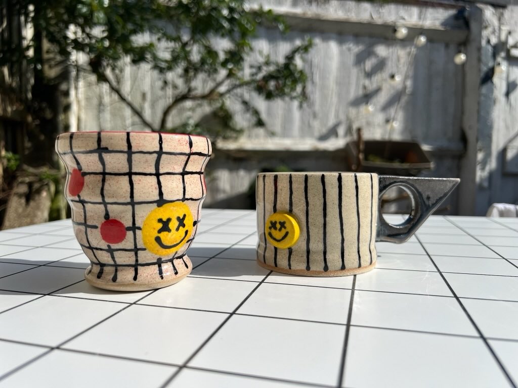 Polka Dot Graph Smile Wine Cup