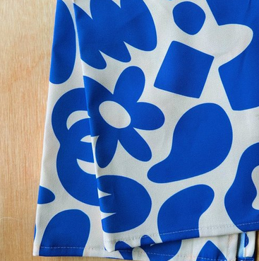 Blue Shapes Tea Towel