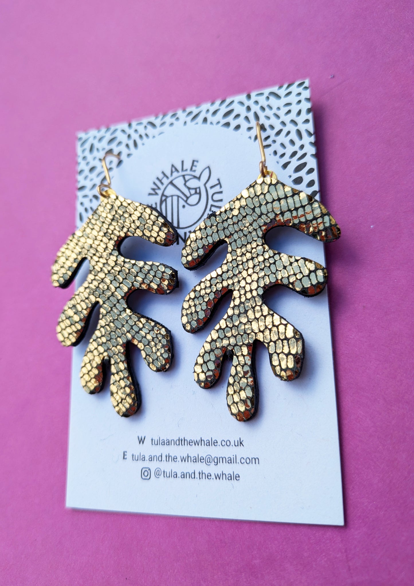 Wakame Leaf Earrings - Gold