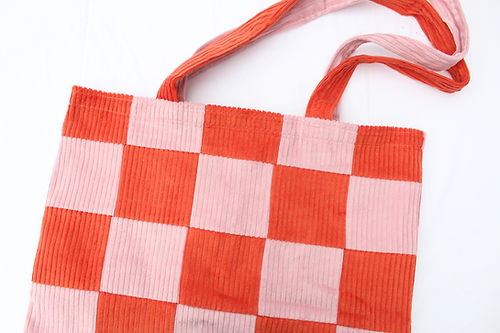 Pink & Orange Checkerboard Tote-Neighbourhood Store