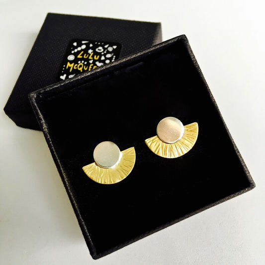 Silver + Brass Art Deco Studs-Neighbourhood Store
