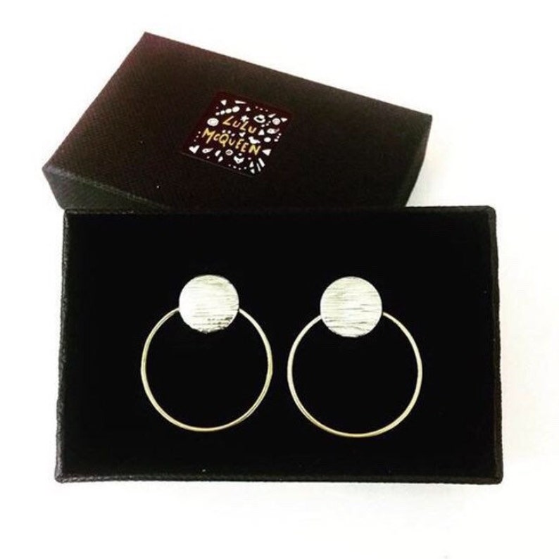 Medium silver disc with brass hoop-Neighbourhood Store