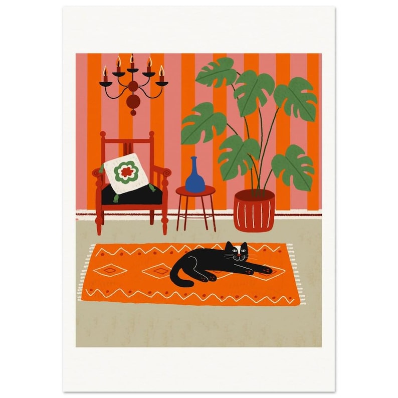 Cat On Rug