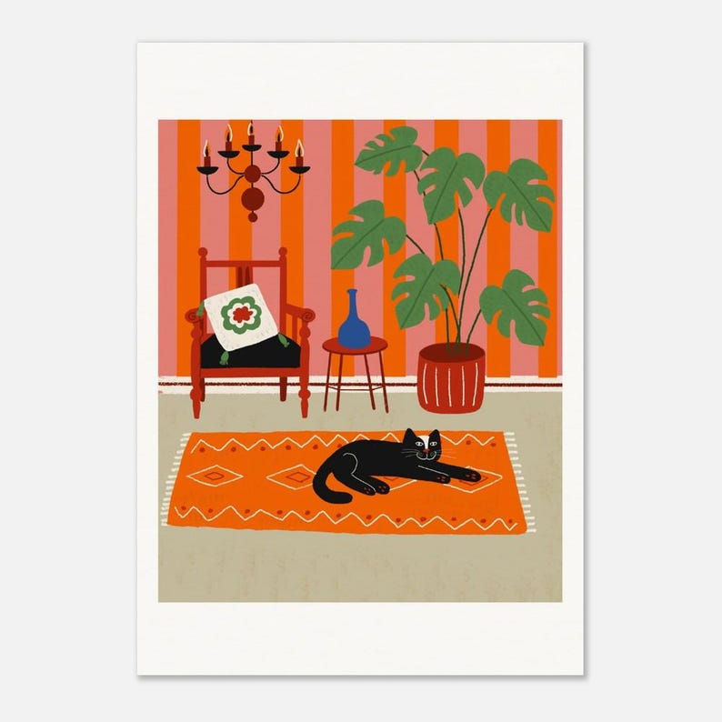 Cat On Rug