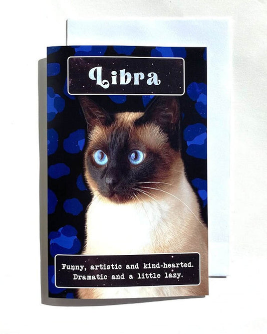 Libra Cat Star Sign Card