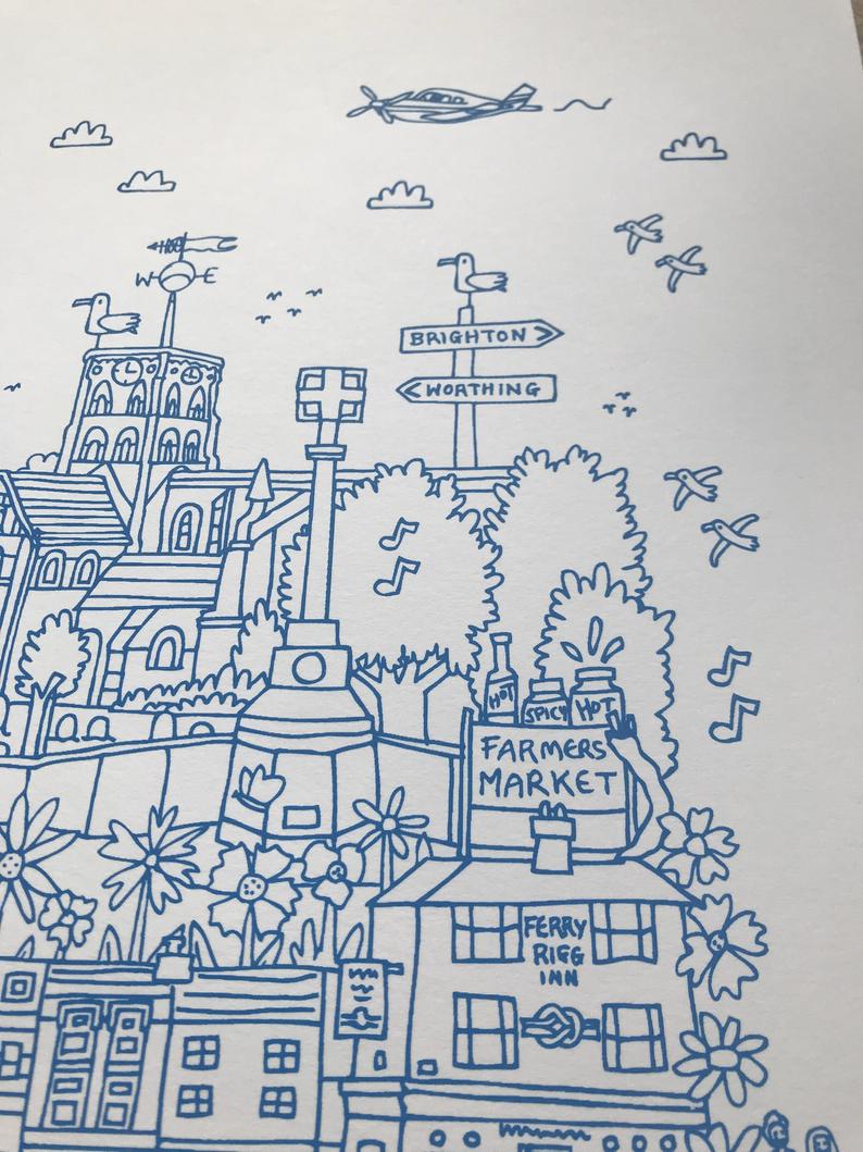 Shoreham by Sea Tea Towel-Neighbourhood Store