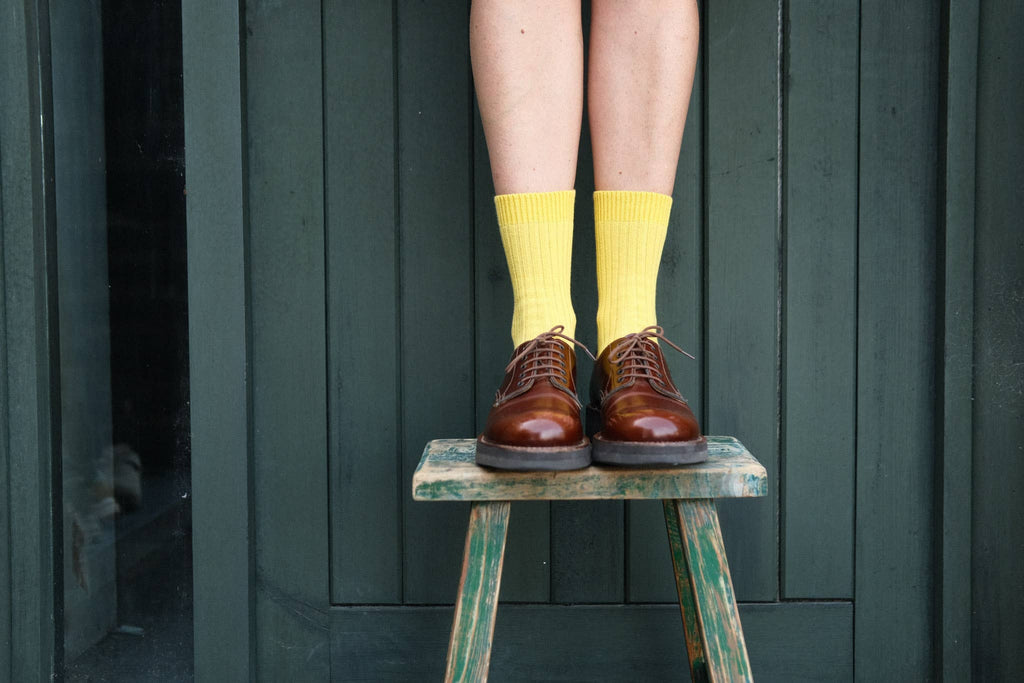 Yellow Wide Rib Socks