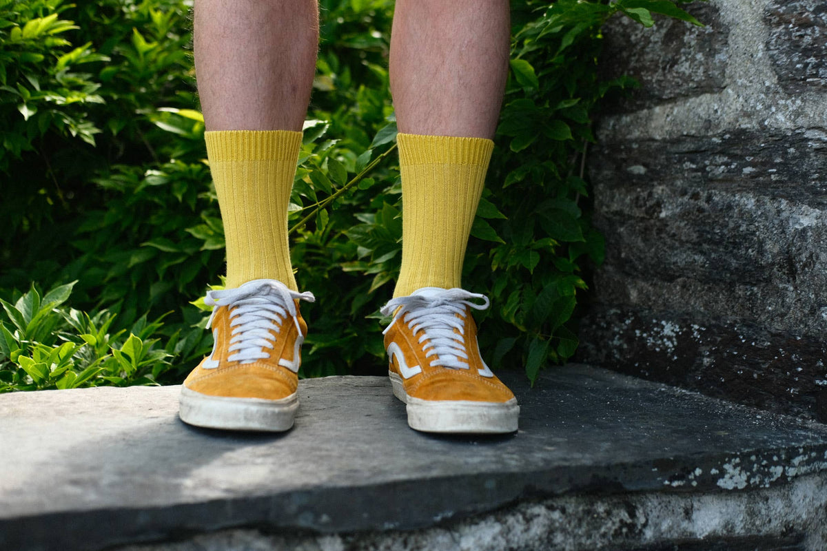 Yellow Wide Rib Socks