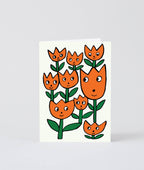 Smiling Flowers Embossed Greetings Card