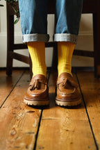 Yellow Wide Rib Socks