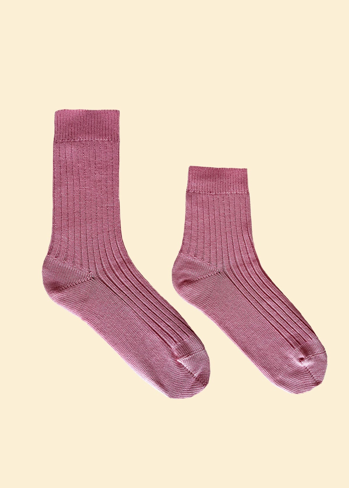 Pink Wide Rib Socks