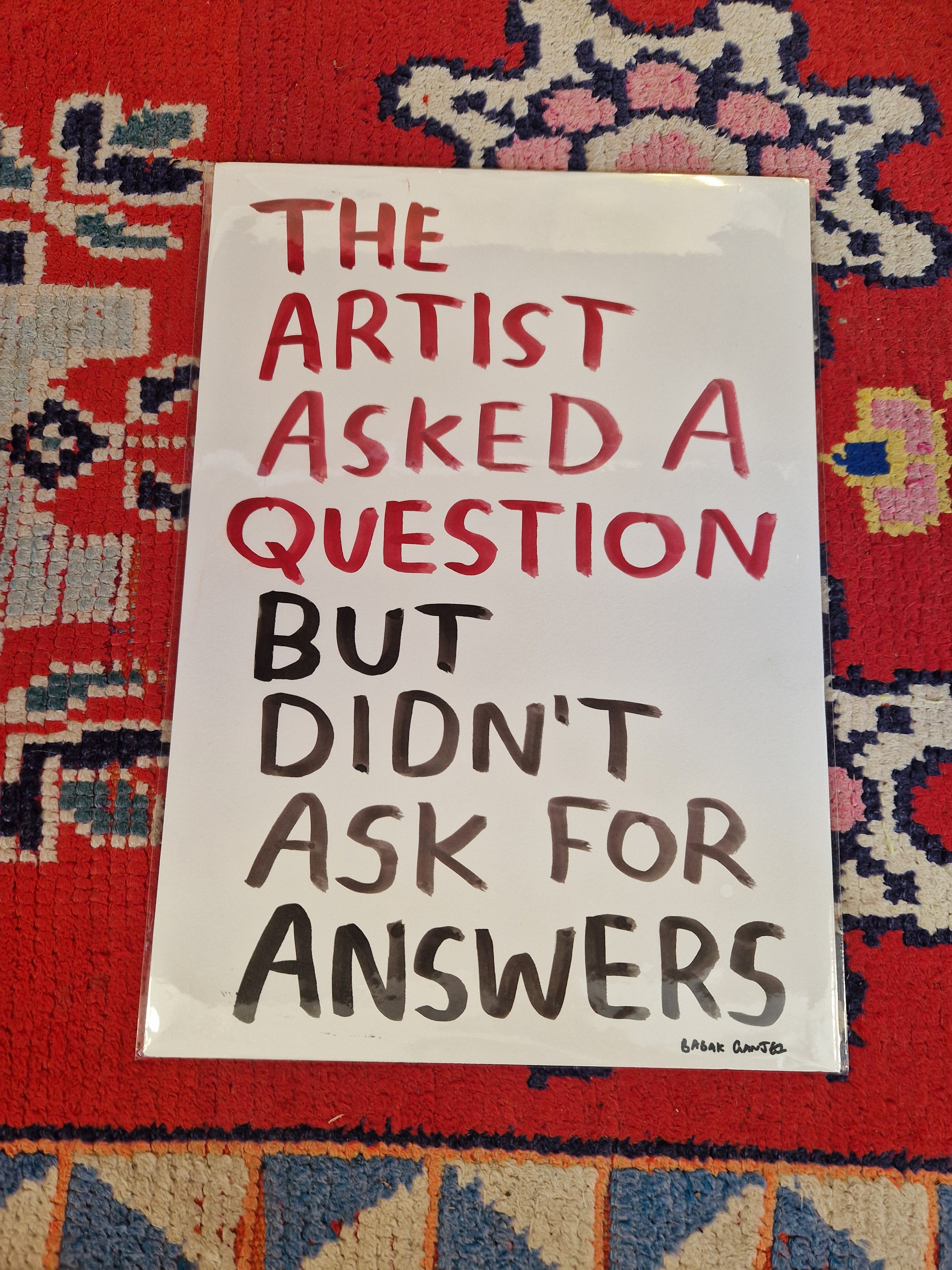 THE ARTIST ASKED A QUESTION - ORIGINAL
