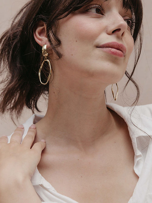 Chunky Gold Irregular Hoops