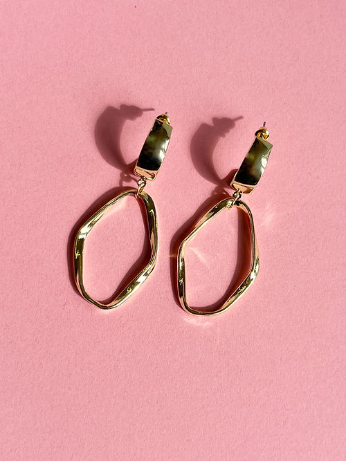 Chunky Gold Irregular Hoops