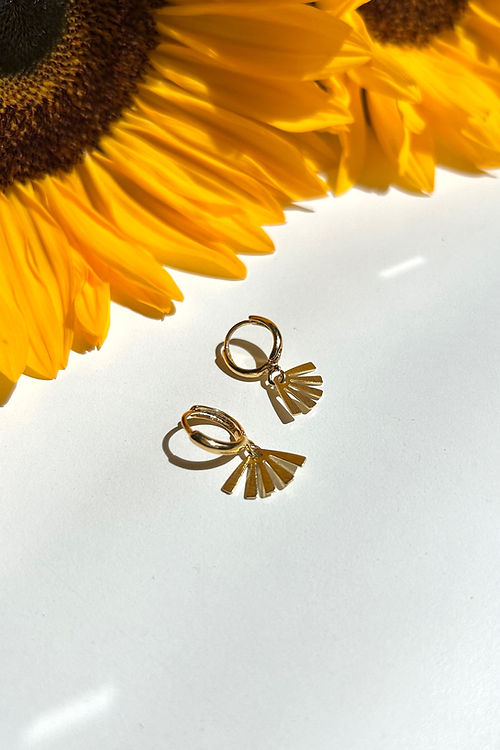 24k Gold Plated Mini Sun Huggie Earrings