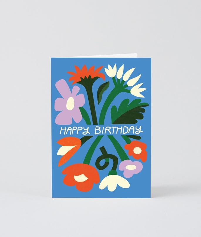 Happy Birthday Floral Embossed
