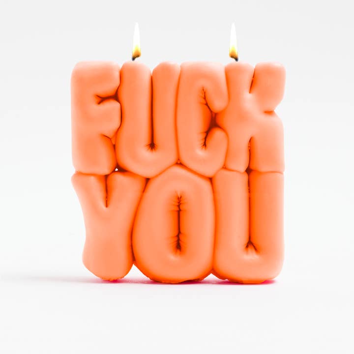 Fuck You' Puffer Candle - Orange