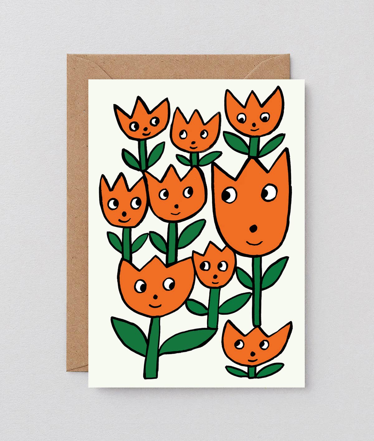 Smiling Flowers Embossed Greetings Card