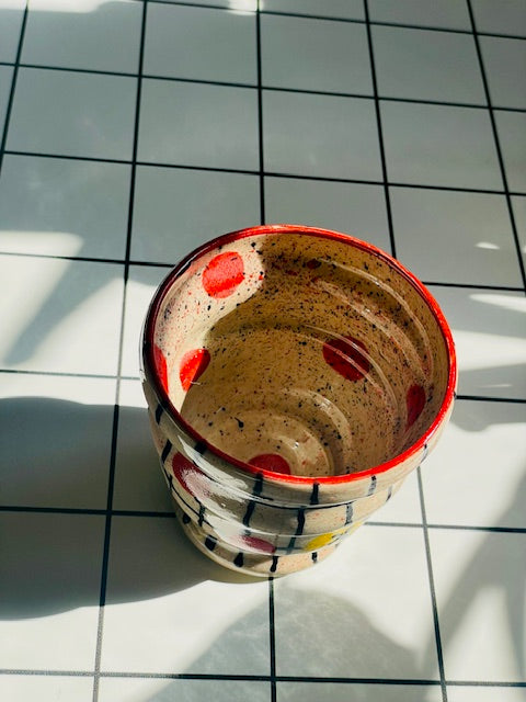 Polka Dot Graph Smile Wine Cup