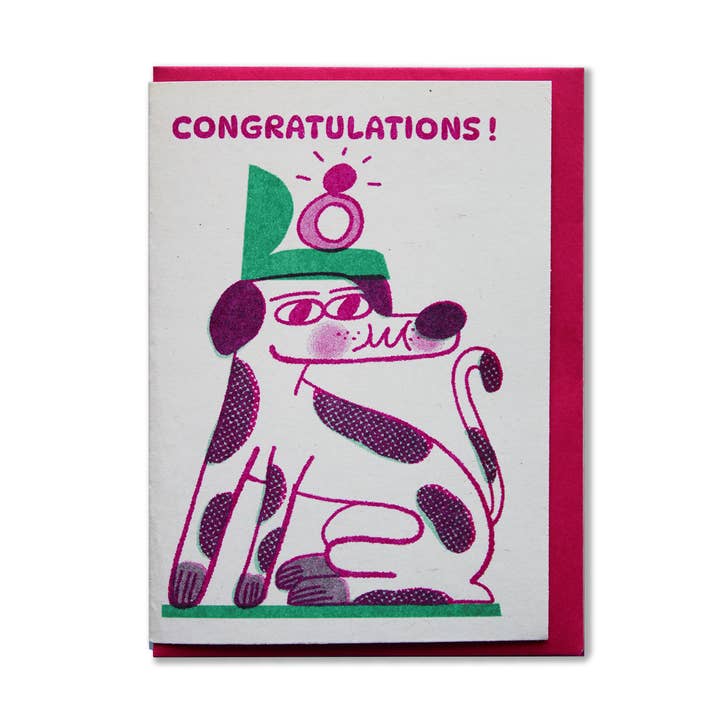 Congratulations Dog Mini Card