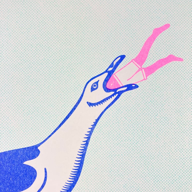 Some Gulls Are Bigger Than Others - Riso Print