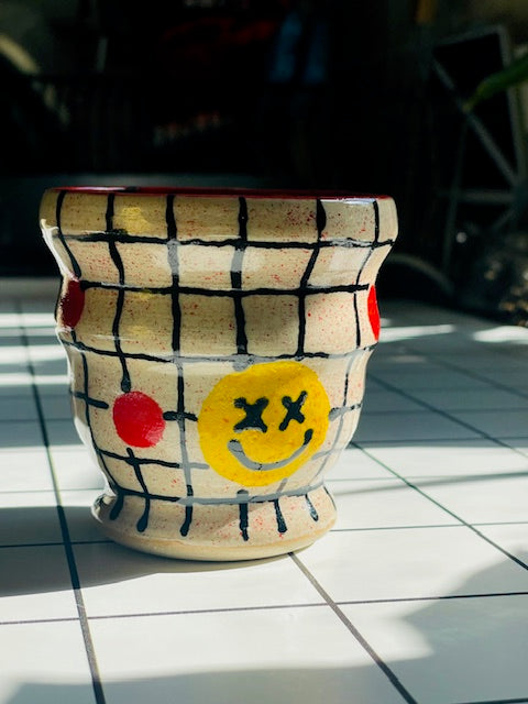 Polka Dot Graph Smile Wine Cup