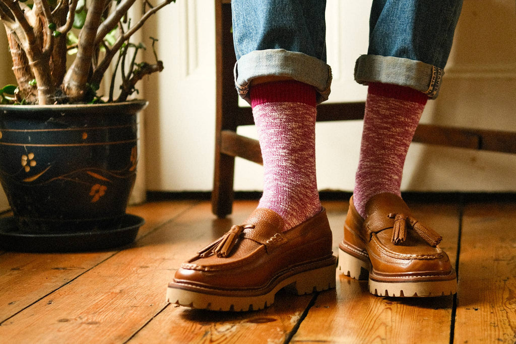 Raspberry Classic Slub Socks