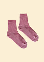 Pink Wide Rib Socks