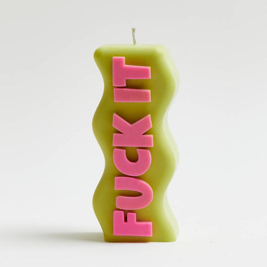 Fuck It Candle - Green & Pink