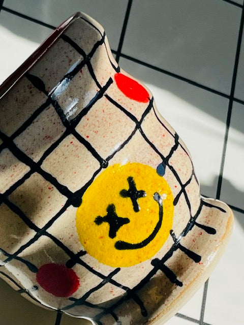 Polka Dot Graph Smile Wine Cup