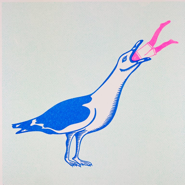 Some Gulls Are Bigger Than Others - Riso Print