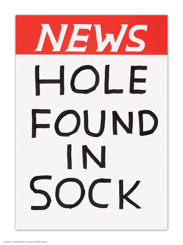 NEWS Hole Found In Sock - Postcard