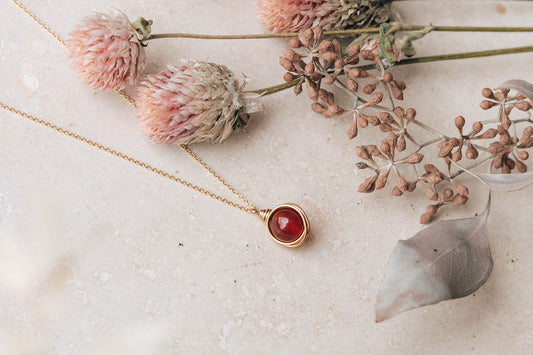 Carnelian Infinity Wire Wrapped Necklace