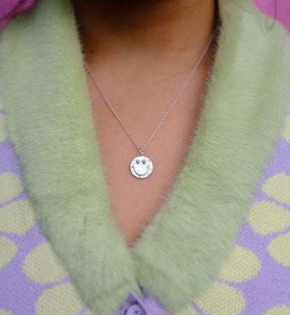 Big Melty Smile Necklace, Silver