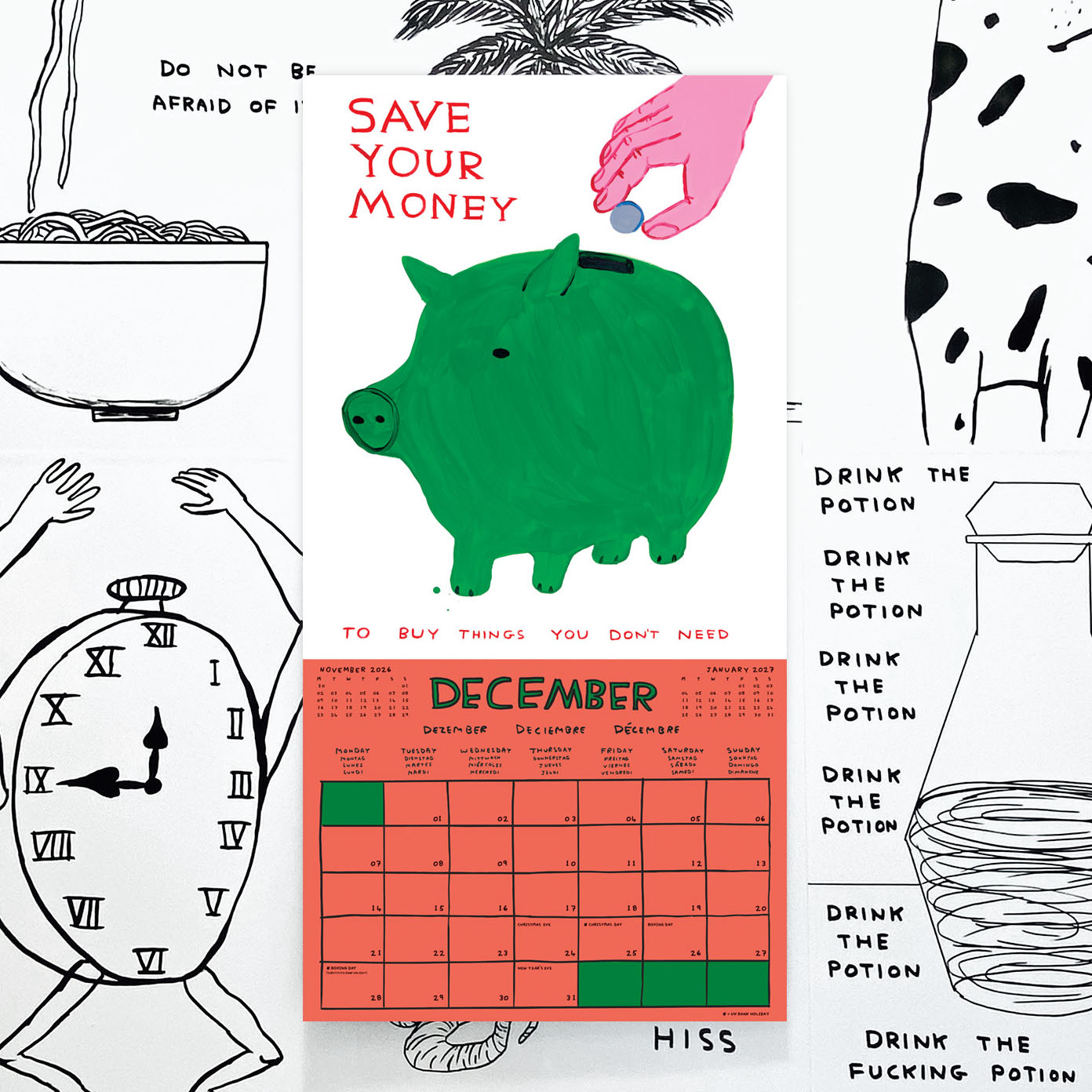 Official and Exclusive David Shrigley 2026 Calendar