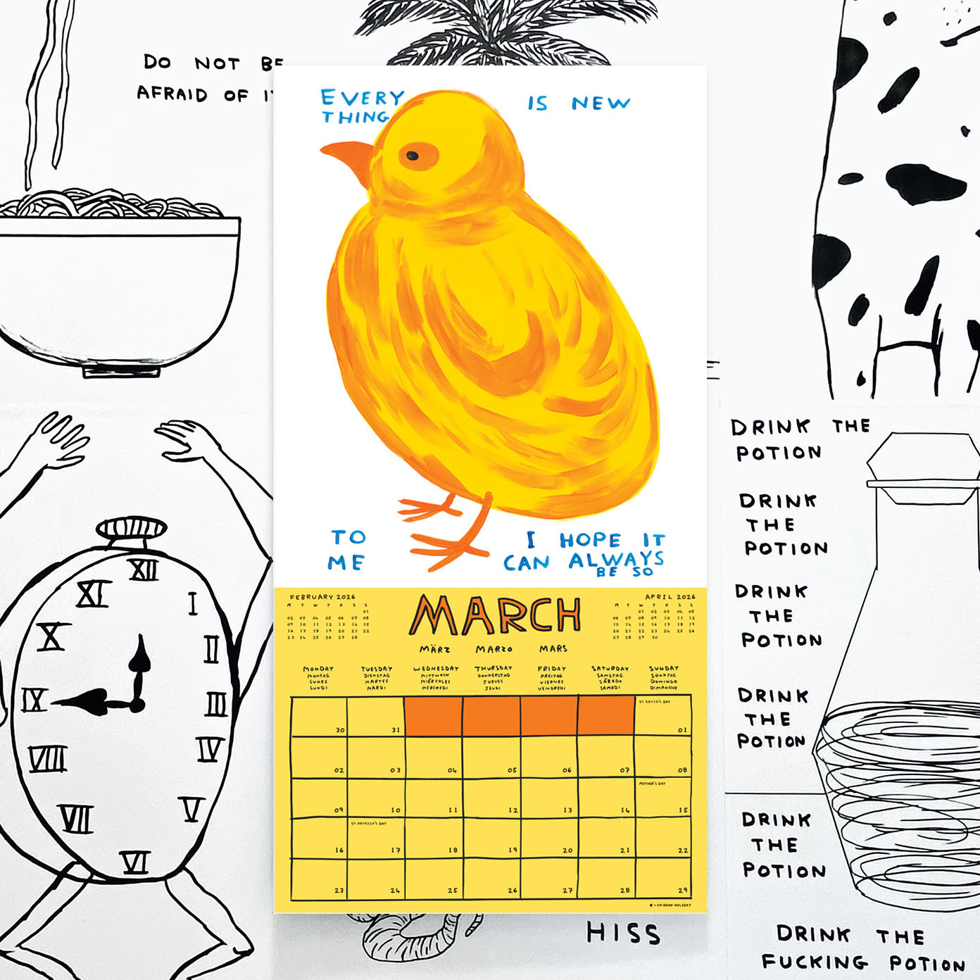 Official and Exclusive David Shrigley 2026 Calendar