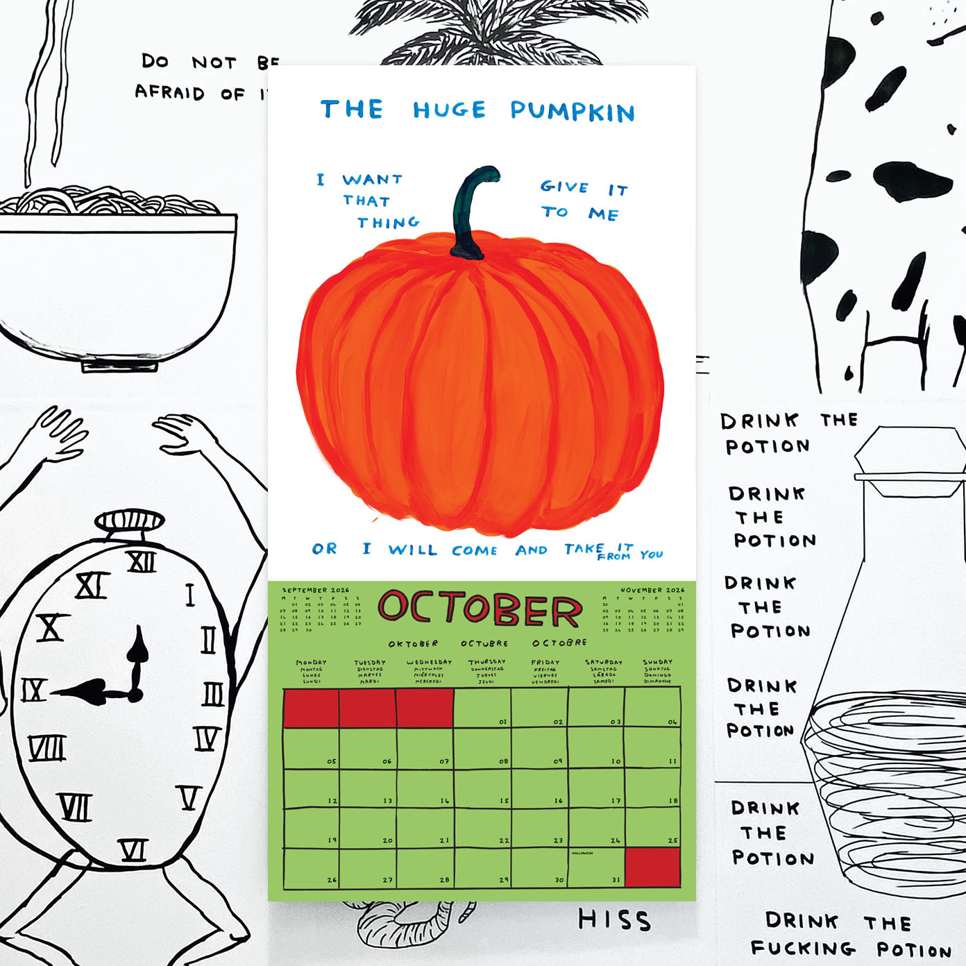 Official and Exclusive David Shrigley 2026 Calendar