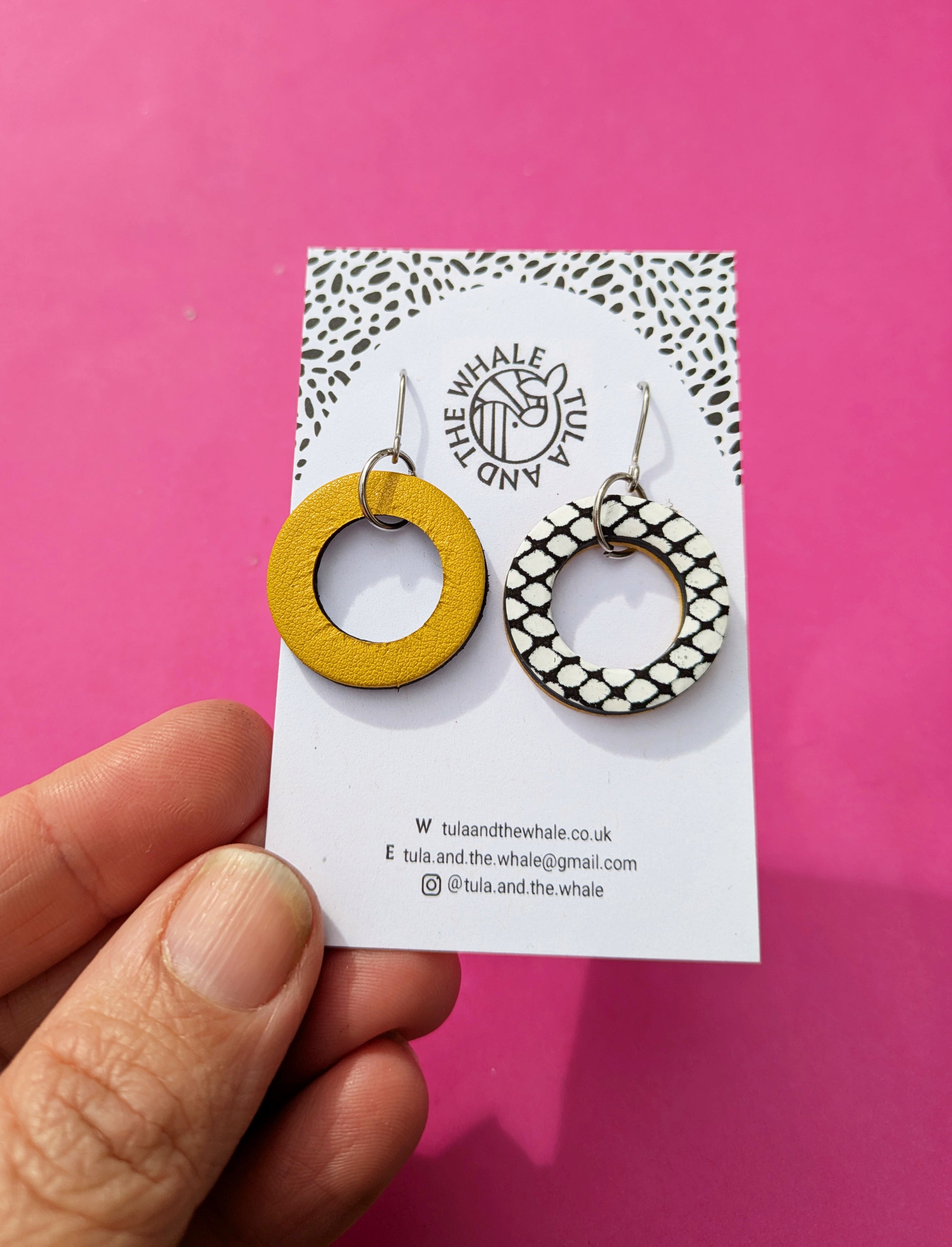 Duo Hoops Mini - Yellow and Monochrome