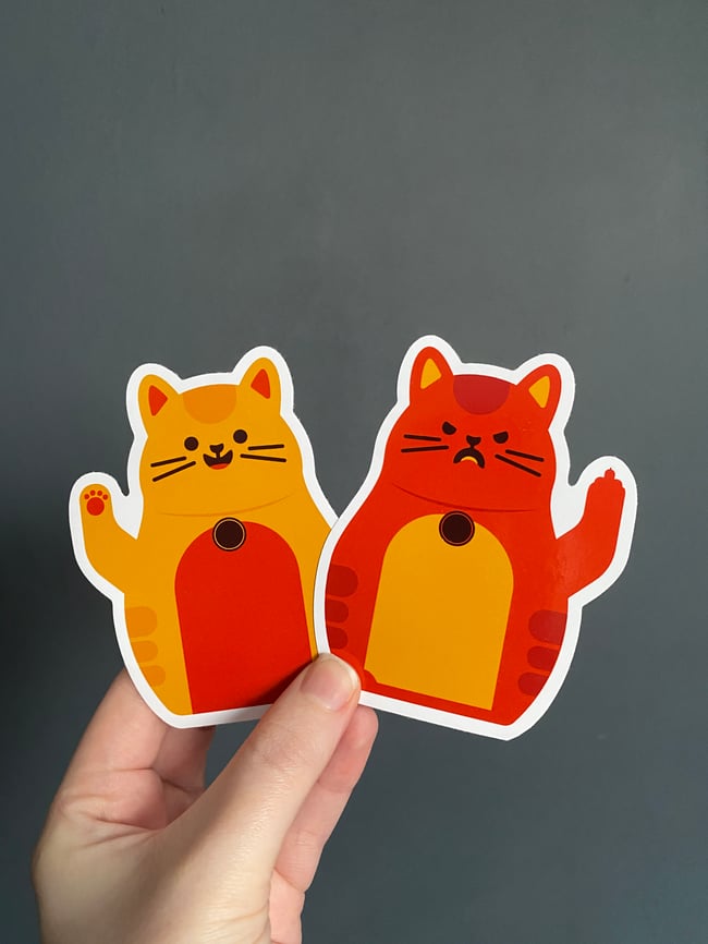 Happy Cat/ Angry Cat Stickers