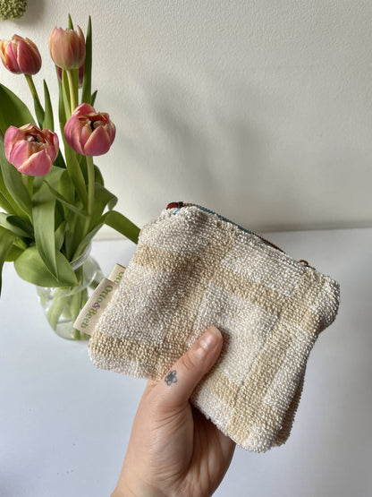 Handmade Vintage Towel Mini Zip Pouch