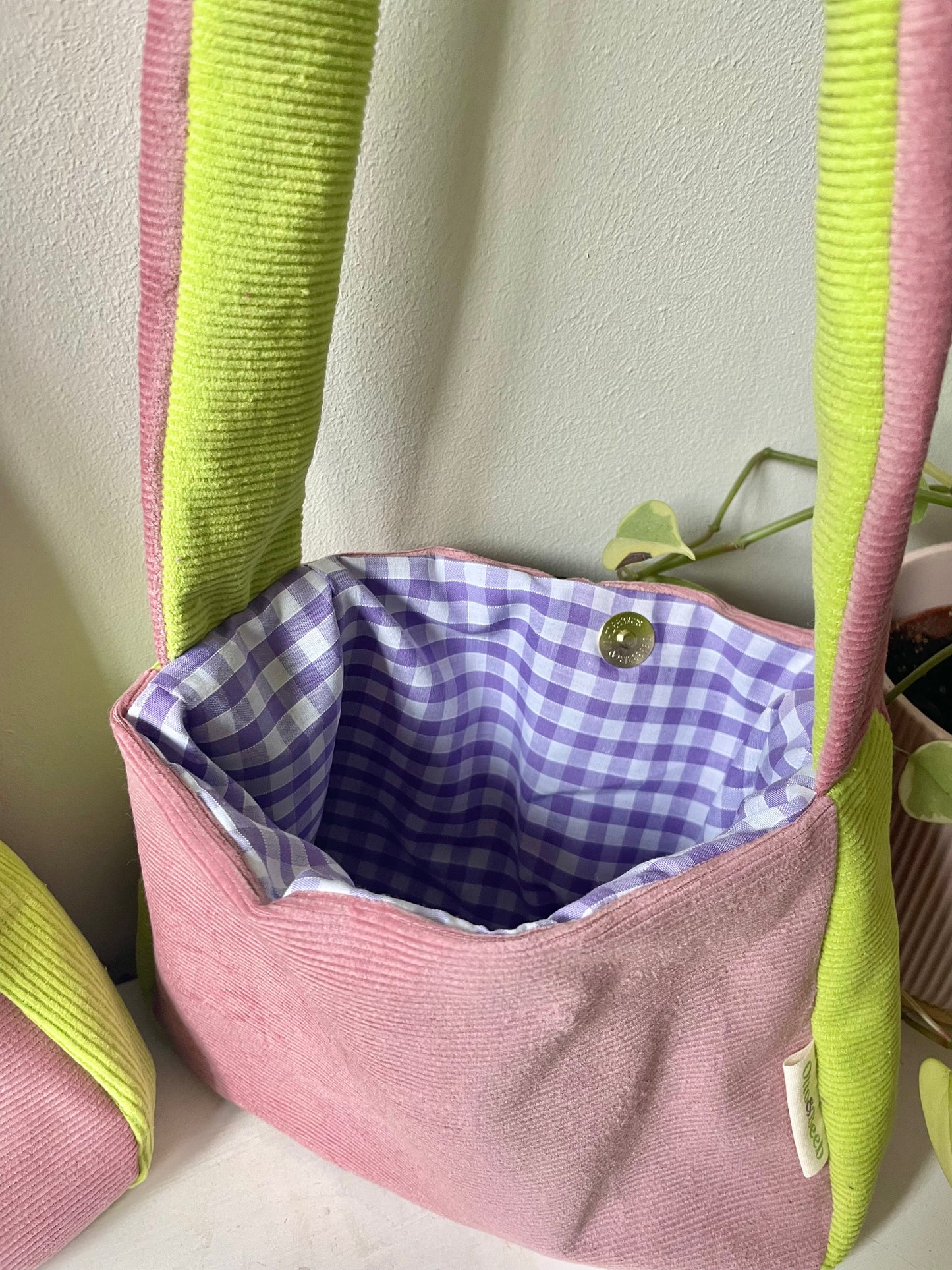 Handmade Block Colour Corduroy Mini Shoulder Bag