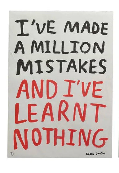 An unmotivational poster with black and red text on a white background