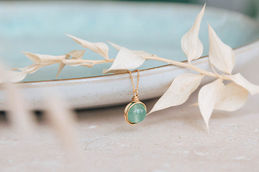 Jade Infinity Wire Wrapped Necklace