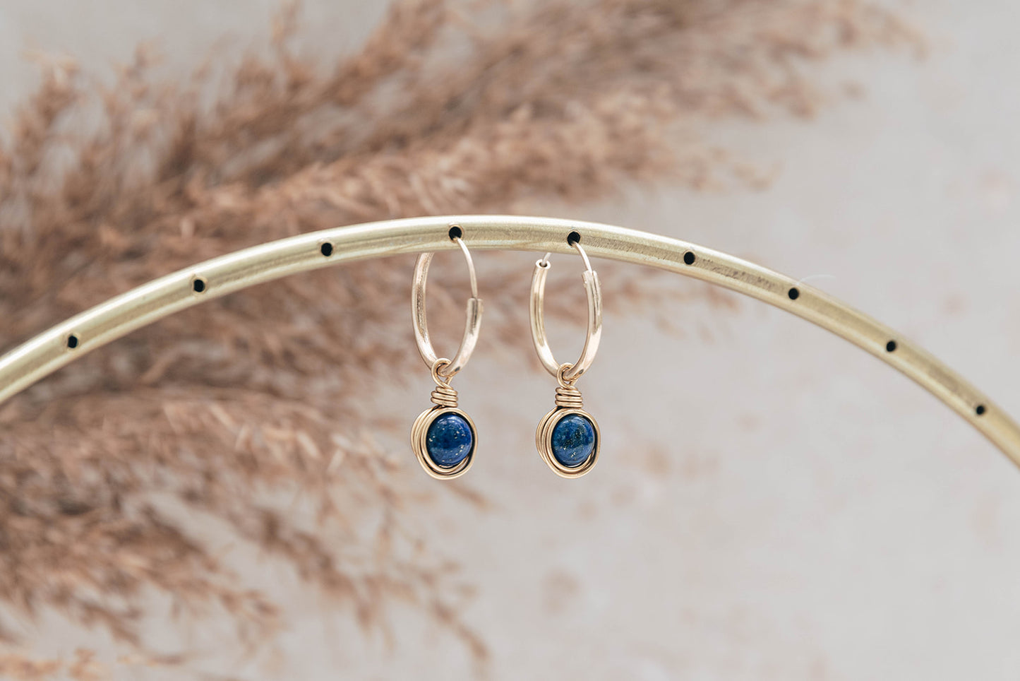 Lapis Lazuli Infinity Hoops