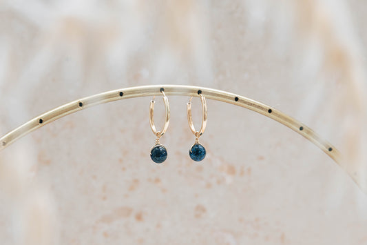 Lapis Lazuli Solo Hoops