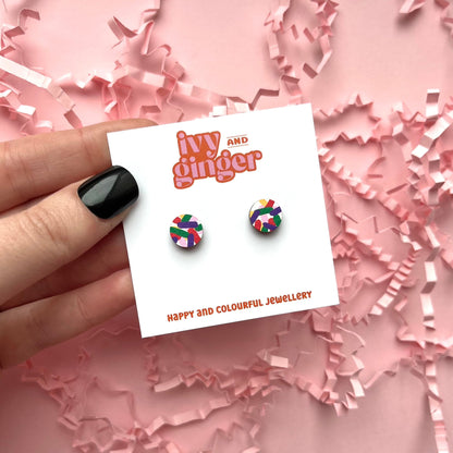 Mini confetti studs